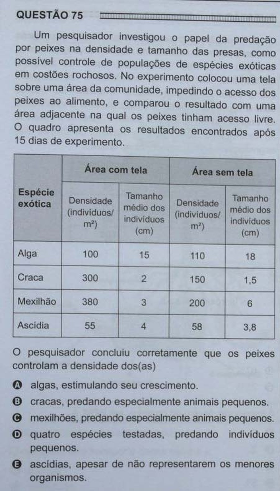 ENEM 2016 - 1º DIA - PROVA BRANCA - QUESTÃO 75 (Foto: G1 )