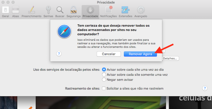 Removendo os dados de sites no cache do Safari do Mac OS (Foto: Reprodução/Marvin Costa)