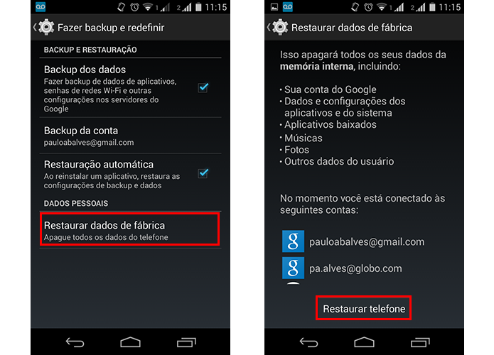 Restaure o aparelho (Foto: Reprodução/Paulo Alves)