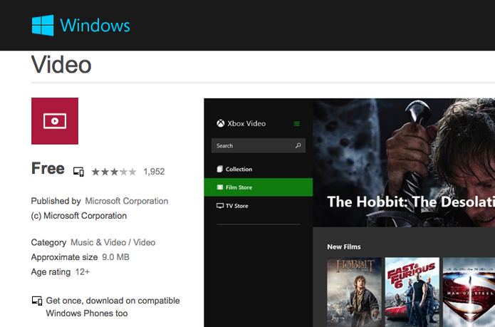 Nova versão do app Vídeos no Windows 8 é capaz de reproduzir formato MKV  (Foto: Reprodução/Microsoft)