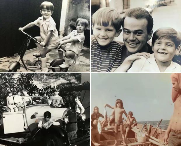 Fotos dos irmãos na infância (Foto: TV Globo)