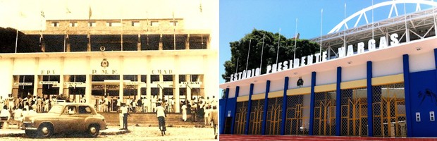 Antes e depois do Estádio Presidente Vargas (Foto: Arte/ Globoesporte.com)