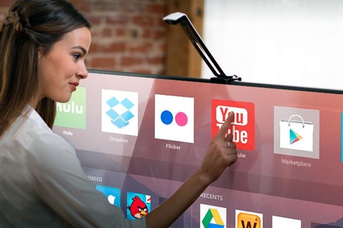 Dispositivo transforma sua TV em superfície touch (Foto: Divulgação/Touchjet)