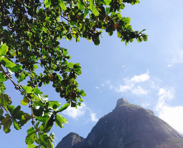 Pedra Bonita é o ponto de partida para o salto de asa delta (Foto: Domingão do Faustão/ TV Globo)