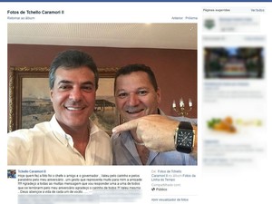 Suspeito menciona o governador Beto Richa como 'chefe' no Facebook. (Foto: Reprodução/Facebook)
