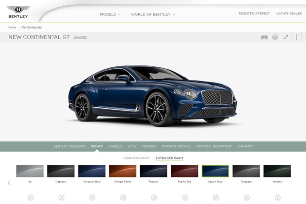 Bentley Continental GT já está disponível em configurador (Foto: Reprodução)