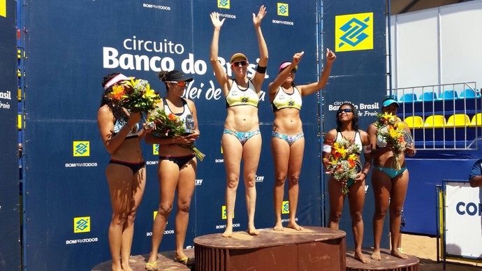 Pódio feminino da etapa Campo Grande do circuito Challenger (Foto: Alexandre Cabral/TV Morena)