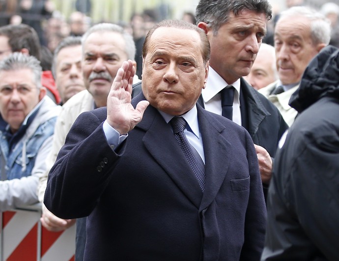 Silvio berlusconi funeral Cesare Maldini (Foto: AP)