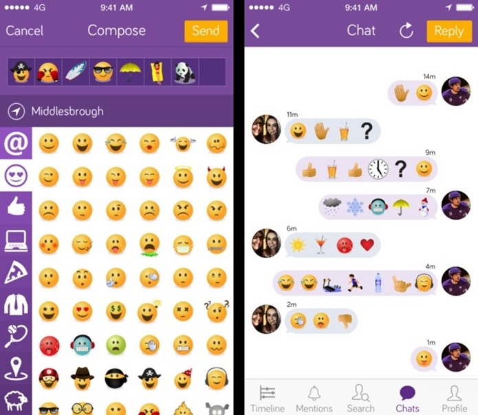 Emojicate, rede social só de emojis para iOS (Foto: Divulgação/Emojicate)