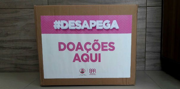 Caixa de doação de roupas, calçados e objetos da ação #desapega (Foto: Divulgação/ Marketing TV Gazeta)