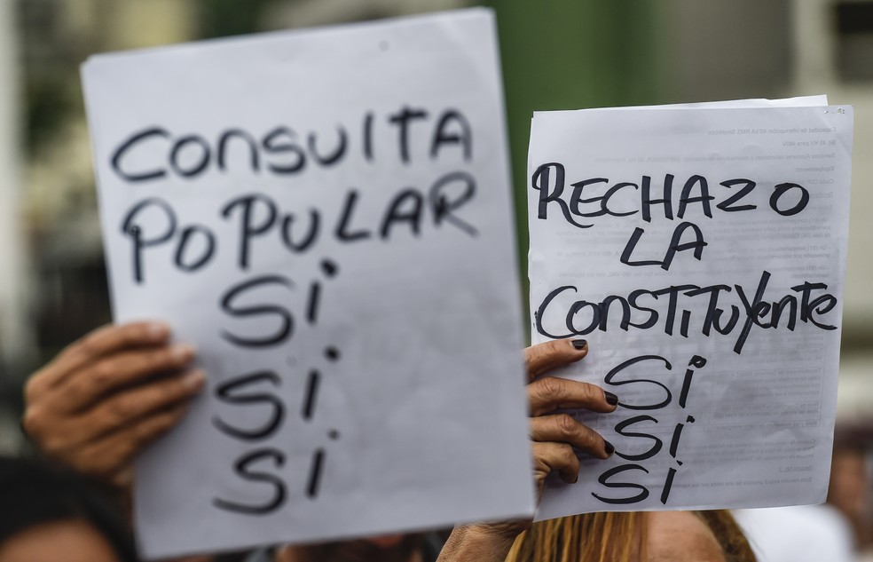 Manifestação contra Constituinte proposta por Maduro na Venezuela (Foto: Juan Barreto/AFP)