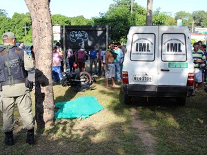 Motociclista morreu ao colidir em placa de fiscalização na BR-343 (Foto: Divulgação/Polícia Civil)