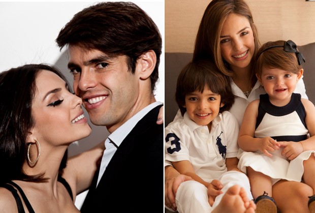 COM O MARIDO, KAKÁ (À ESQ.) E COM OS FILHOS ISABELLA E LUCA (À DIR.) (Foto: Divulgação) COM O MARIDO, KAKÁ (À ESQ.) E COM OS FILHOS ISABELLA E LUCA (À DIR.) (Foto: Divulgação)