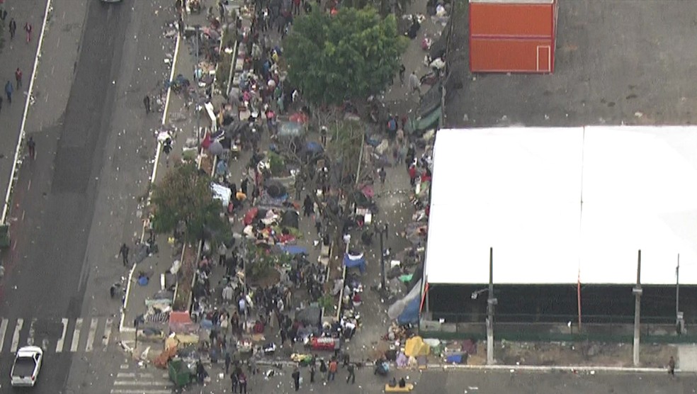 Cracolândia na Alameda Cleveland  (Foto: Reprodução/TV Globo)
