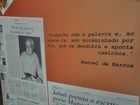 Poesias e reportagens sobre Manoel de Barros são expostas em Cuiabá