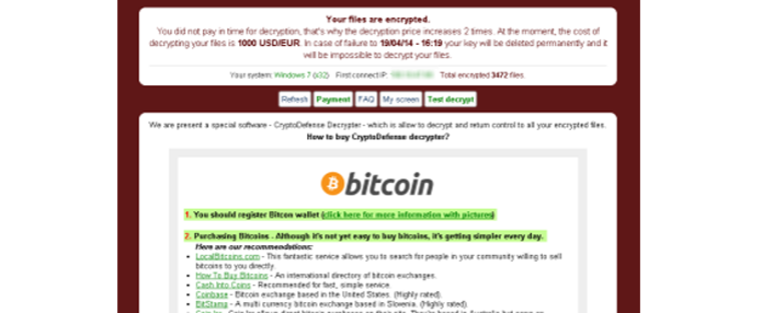 pagamento bitcoin ransomware