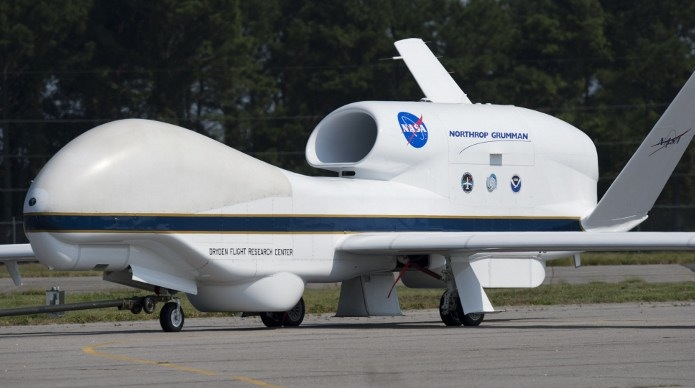 A versão do drone da NASA,  que coleta informações de furacões, é bem maior 