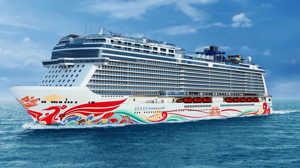 Projeção do Norwegian Joy (Foto: Divulgação)