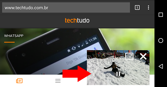 Assista enquanto navega na web ou usa qualquer outro app (Foto: Reprodução/Paulo Alves)