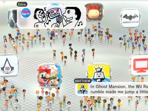 WaraWara Plaza é a tela inicial do Wii U; nela será possível ver o que gamers falam dos jogos do console (Foto: Divulgação)