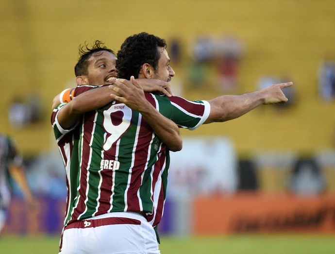 Fred comemora gol - Fluminense x Botafogo (Foto: André Durão)