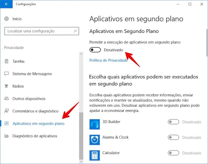 Desativando apps em segundo plano (Foto: Reprodução/Helito Bijora) Desativando apps em segundo plano (Foto: Reprodução/Helito Bijora)