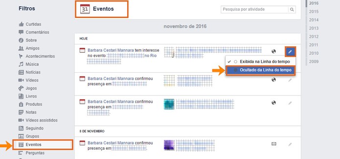 Oculte o registro sobre o evento da sua linha do tempo do Facebook (Foto: Reprodução/Barbara Mannara)