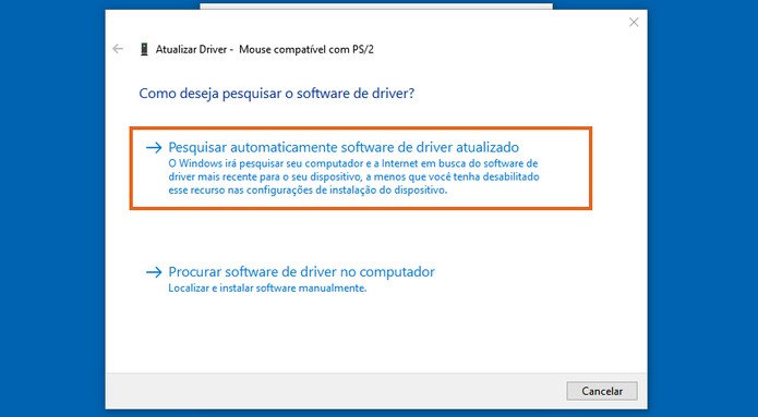 Busque pelo driver atualizado na rede (Foto: Reprodução/Barbara Mannara) Busque pelo driver atualizado na rede (Foto: Reprodução/Barbara Mannara)