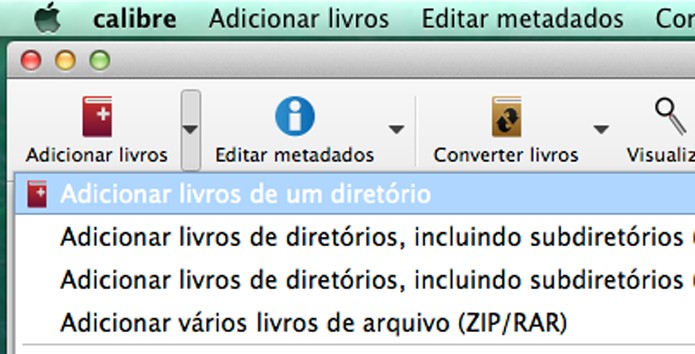 Importando livros (Foto: Reprodução/André Sugai)