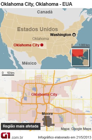 mapa tornado oklahoma versão 2 (Foto: 1)