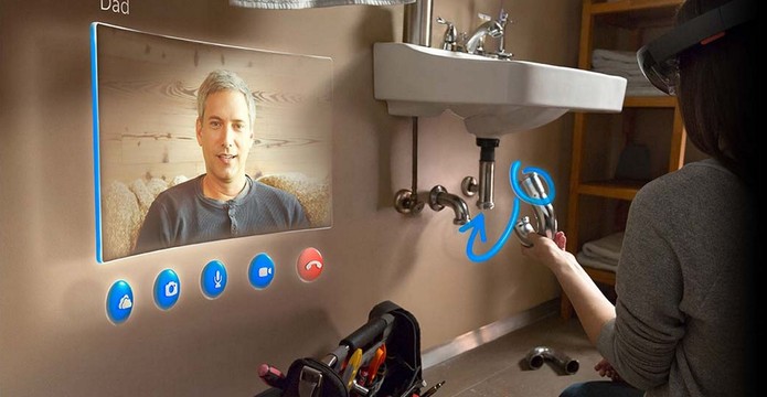 HoloLens podem ser usados para ligações no Skype e até instruções (Foto: Divulgação/Microsoft)