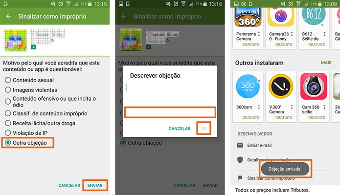 Personalize o motivo da denúncia da Play Store (Foto: Reprodução/Barbara Mannara)