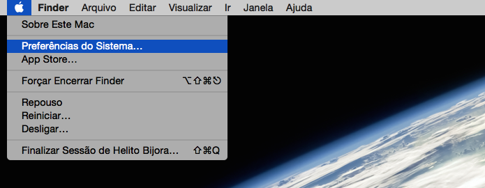 Acesse as configurações do OS X (Foto: Reprodução/Helito Bijora) 
