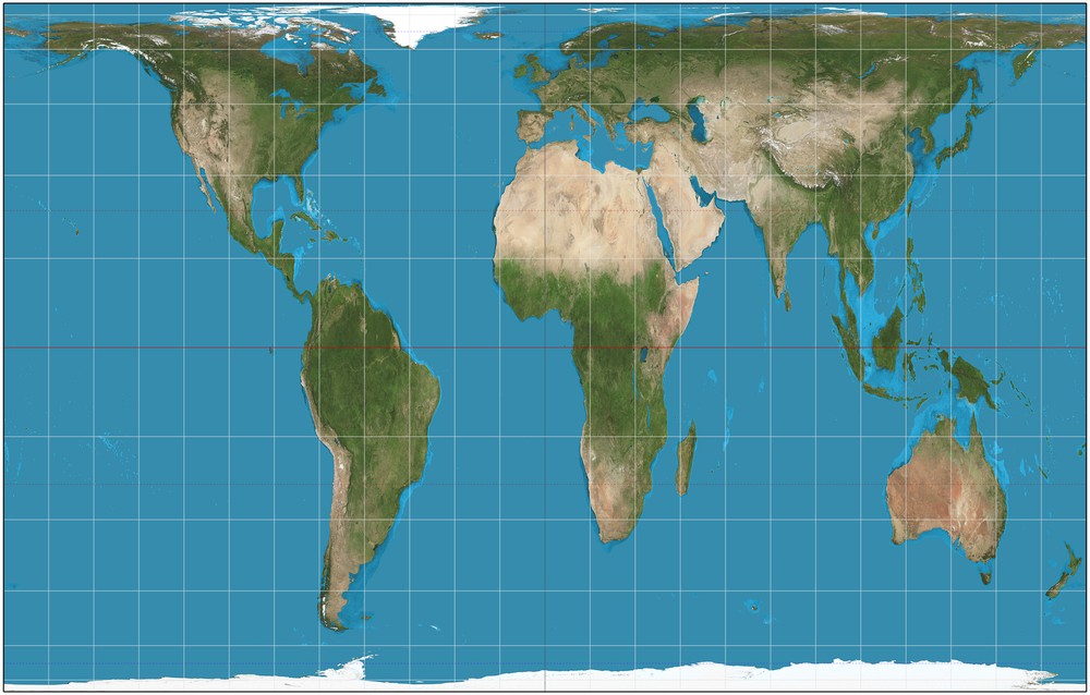 Mapa mundi segundo projeção Gall-Peters (Foto: Wikimedia Commons)