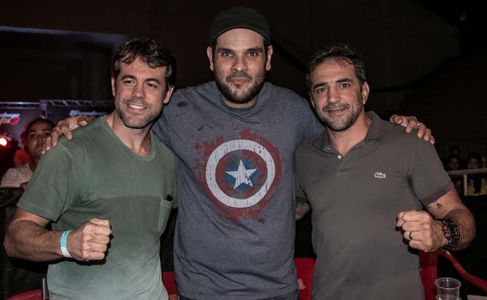 Oragnizadores do Showtime Fights, na ordem: Adir Jr, Tatá Duarte e Wander Braga (Foto: Vitor Reis/Corner BR)