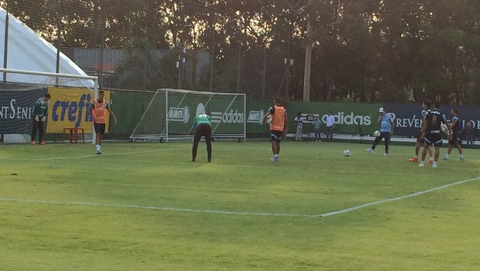 Atletas do Palmeiras treinam pênaltis, e Marcelo Oliveira arrisca cobranças