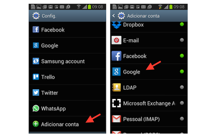 Acessando a ferramenta do Android para adicionar uma nova conta do Google (Foto: Reprodução/Marvin Costa)