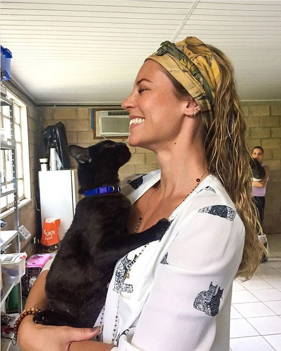 E com o gatinho também!! 🐱 (Foto: Arquivo pessoal )