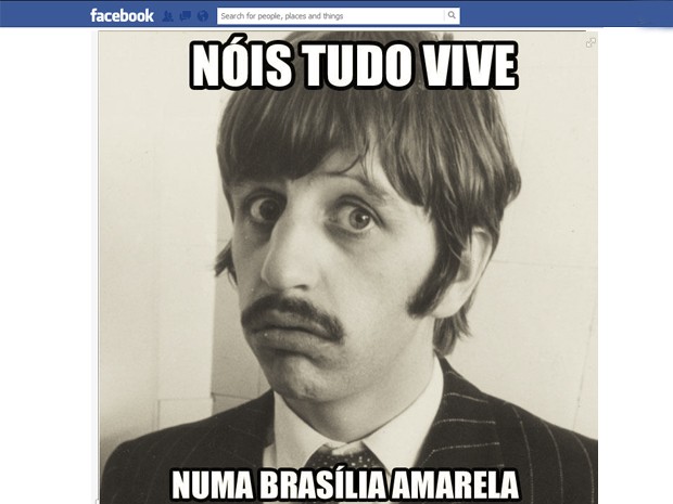 Imagem da página 'João Lennon' no Facebook, que faz referência à música 'Yellow submarine', dos Beatles (Foto: Reprodução/Facebook)