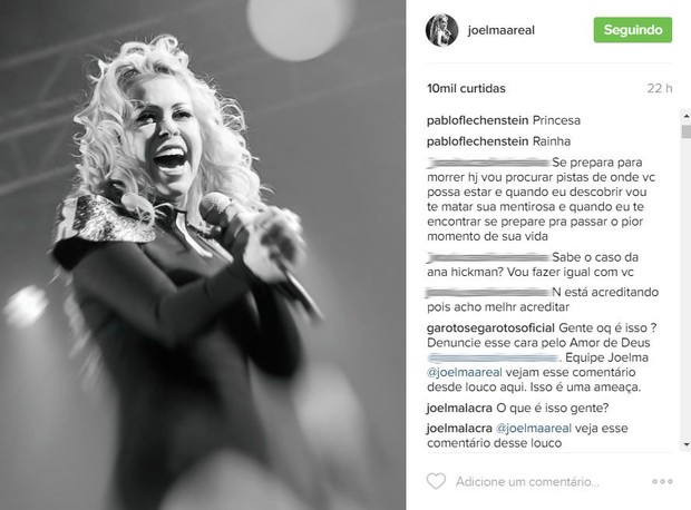 Joelma recebe ameaças (Foto: Instagram / Reprodução)