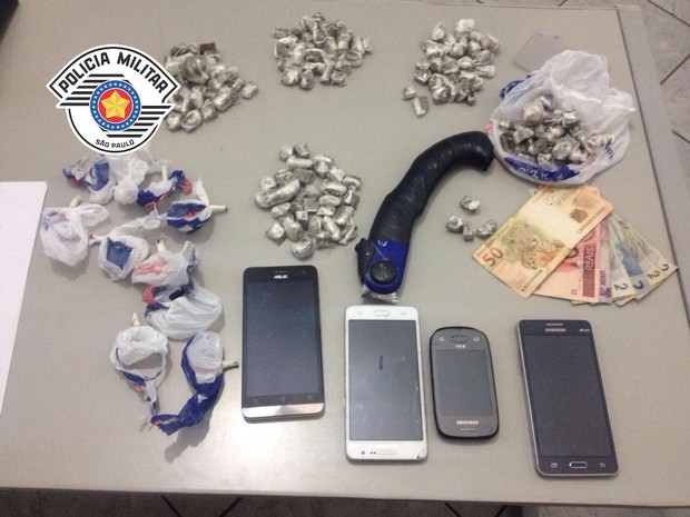Drogas foram apreendidas pela polícia em Porangaba (Foto: Divulgação/Polícia Militar)