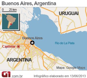 mapa argentina acidente trens buenos aires (Foto: Arte/G1)