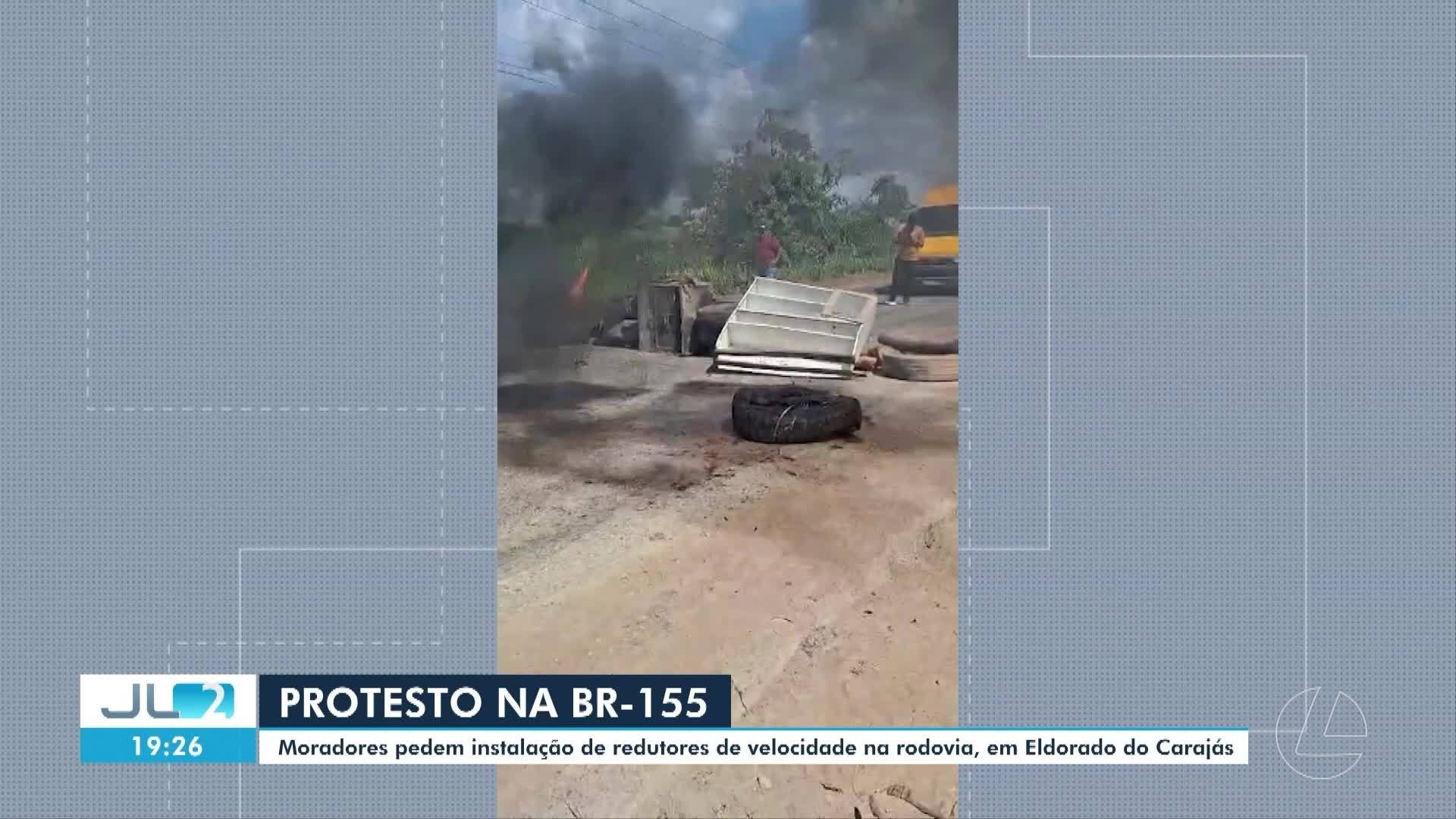 Protesto fecha trecho da Br-155 em Eldorado do Carajás por segurança viária​‌​