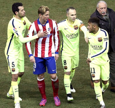 Fernando Torres e Neymar, Atlético de Madrid X Barcelona (Foto: Agência EFE)