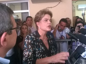 Dilma em coletiva de imprensa (Foto: Viviane Machado/ G1)