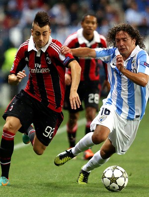 Stephan El Shaarawy na partida do Milan contra o Málaga (Foto: AP)