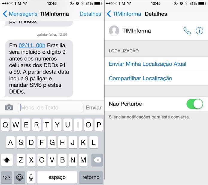Desativando notificações de uma conversa (Foto: Reprodução/Helito Bijora)
