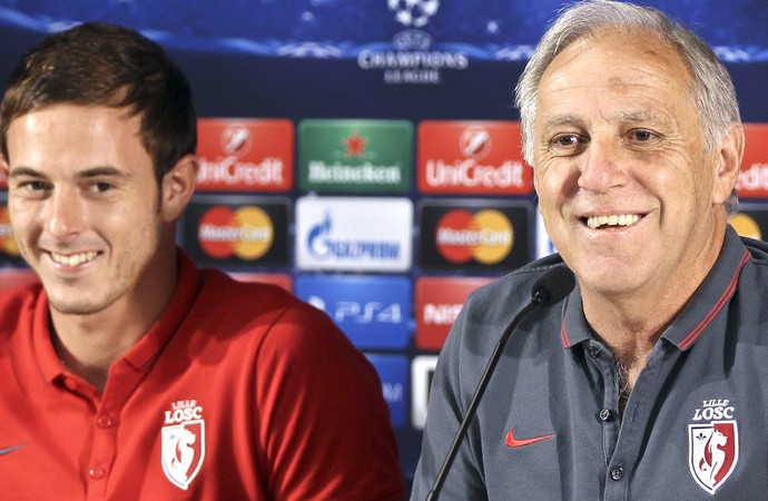 Rene Girard e Nolan Roux, Coletiva Lille (Foto: Agência EFE)