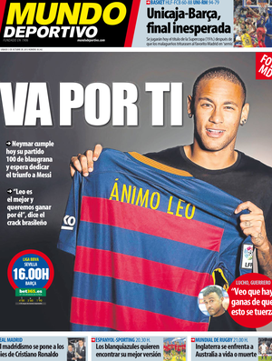 Mundo Deportivo Neymar 100 jogos pelo Barcelona (Foto: Reprodução)