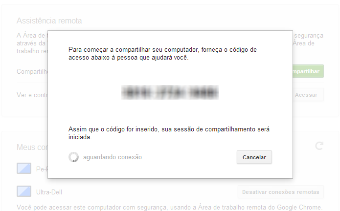 Forneça o código de acesso para quem vai controlar seu PC (Foto: Reprodução/Paulo Alves)